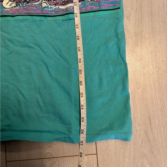 Vintage 1990 California tank top turquoise with sail boats - Picture 8 of 8